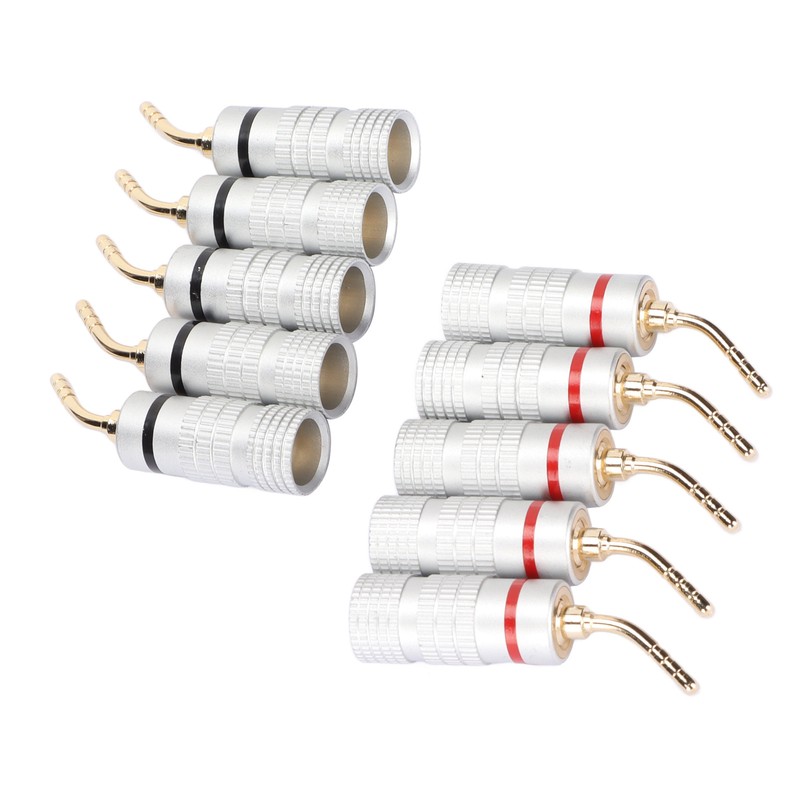 10pcs Banana Plug Needle Type Professional 24K Gold Plated Speaker