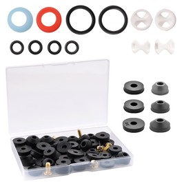 72 Pcs 10 Sizes Faucet Washers Assorted Kit, with Pleochroic Faucet Washers Assortment Kit, for Faucet Hose Spigot Stem Leak Worn Plumbing Seal Repair Universal Rubber Washers, Boxed
