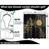 QGHOT Black and Gold Shower Curtain Boho Mid Century Black