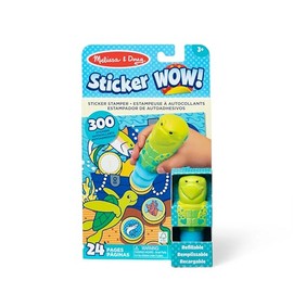 Melissa & Doug Sticker WOW!™ 24-Page Activity Pad and Sticker Stamper, 300 Stickers, Arts and Crafts Fidget Toy Collectible Character – Sea Turtle - FSC-Certified Materials