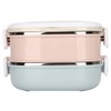 01 Portable Stainless Steel Insulated Thermal Lunch Box, 2 Layer,