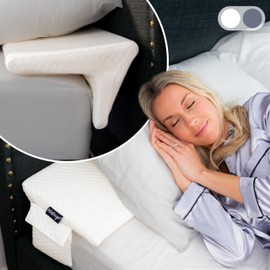 XetraDesign Bed Wedge Pillow for Headboard Gap Up to 7", Triangle Gap Filler for Bed, Mattress Wedge Gap Filler, Headboard Space Filler, Corner Pillow, White King 76"