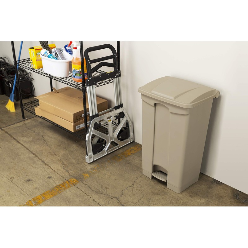 Safco Step On Plastic Trash Can with Foot Pedal, 17