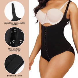 Lukovee Fajas Colombianas Reductoras Postparto para Mujer, Mujeres Shapewear Tummy Control de Cintura Mujeres, Shapewear Faja Postparto Alta Compresión Refuerzo Abdomen de 3 Hilera