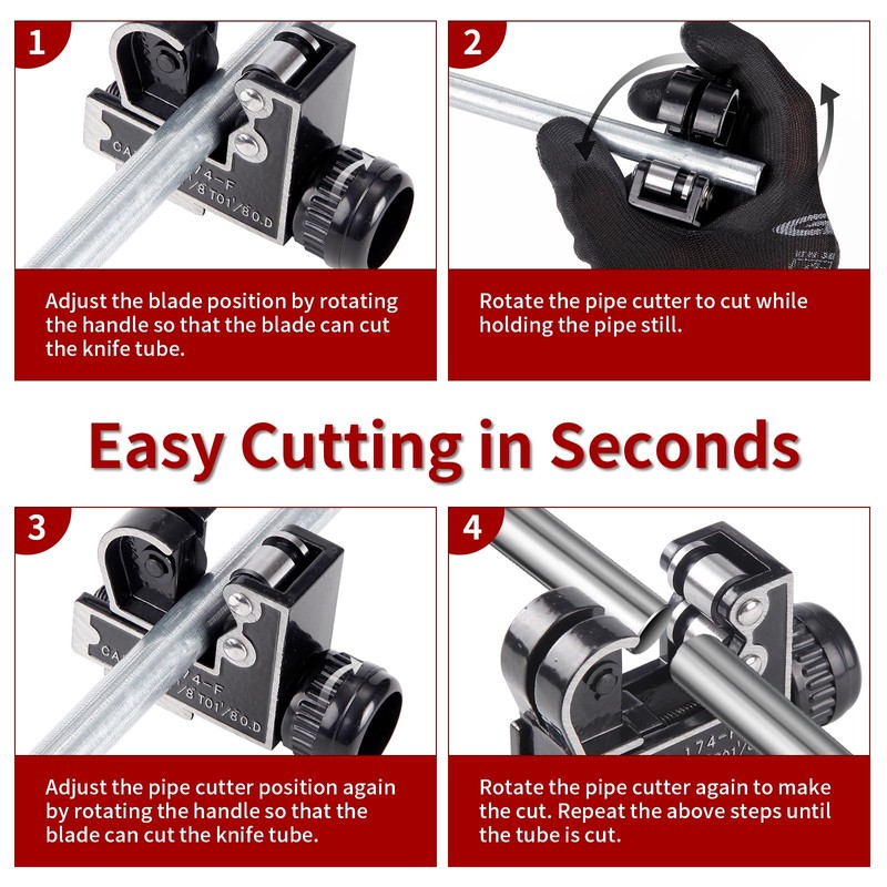 Sharp-tec 3-28mm Pipe Cutter, Adjustable Tube Cutter with Aluminum Alloy