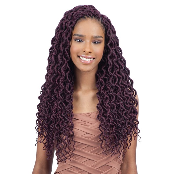FreeTress Synthetic Hair Crochet Braids 2X Soft Faux Loc Curly 18" (6-Pack, 1)