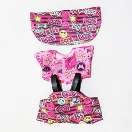 Lingluox 17cm Labub Doll Costume Set,Boy and Girl Hats and Clothing Accessories,Dressing up Cute Clothes with Unique Styles(Pink+Yellow Dollless)