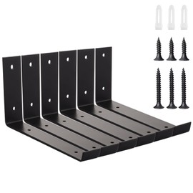 AKOLAFE 6 Pack Scaffold Board Shelf Brackets 225mm Shelf Brackets Heavy Duty 4mm Thick Metal Shelf Brackets, L Shaped Wall Mounted Shelving Brackets and Supports for Shelves, Walls
