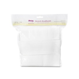Dukal Stretch Spa Headbands for Women | Disposable Facial Headbands for Spa Treatments | White Disposable Headbands for Facials | Soft & Flexible Facial Headbands | Spa Headband Bulk Pack of 48