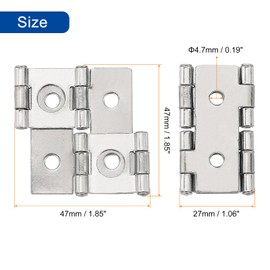 sourcing map Double Acting Hinges Folding Screen, 4Pcs 1.85" Double Swing Hinges Retro Style 270 Degree Rotation Screen Door Hinges, Silver