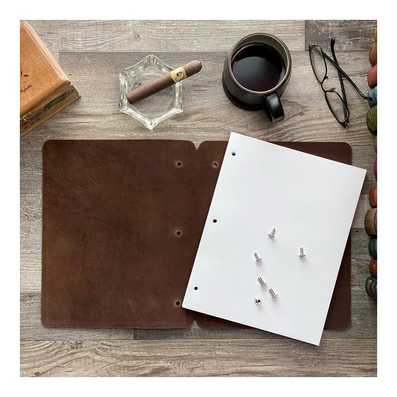 Murdy No. 1 Wide Cut Refillable Leather Binder (Bourbon)