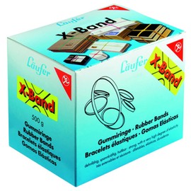 Läufer 59079 Rondella X-Band, Elastic Cross Bands, Rubber Bands 150 x 11 mm, Diameter 100 mm, 500 g Box, Assorted Colours