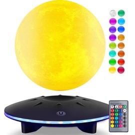 UVEHAS Levitating Moon Lamp - Magnetic Floating and Spinning 16 Colors LED Moon Light, Remote Control Levitation Rotating 3D Moon Night Light for Home Office Table Desk Decor Holiday Gifts