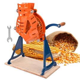 Steel Corn Sheller Hand Crank - Corn on The Cob Remover with Stand, Heavy Duty Corn Cob Stripper, Manual Corn Thresher with a Set of Installation Tool