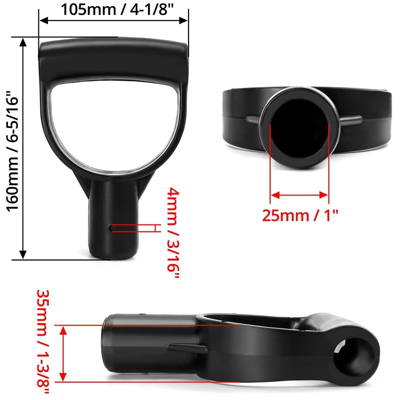 QWORK® Spade handle, Garden Fork Handle Replacement, 25mm / 1"