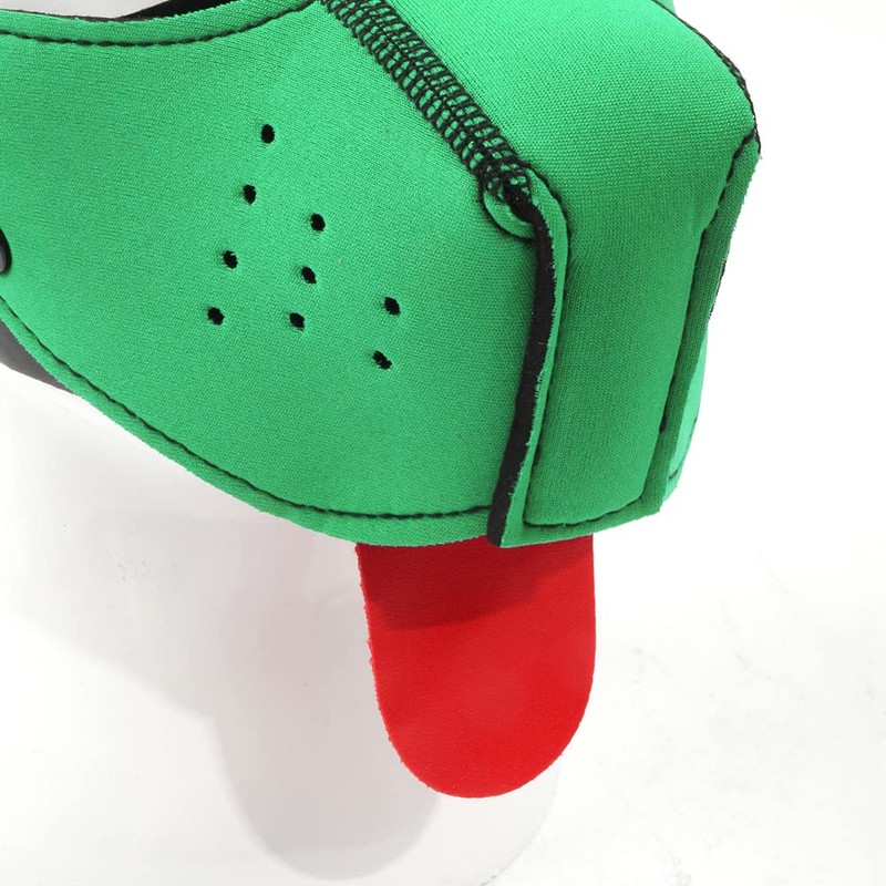Neoprene Puppy Face Muzzle Dog Hood Mask Play Hoods Green