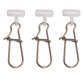 50pcs Fishing Line Sinker Slide with Duo-Lock Snap Hooked Snap High-Strength Braid Line Sinker Slider Stainless Steel Snap Kit Fishing Accessories