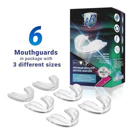 Protectores bucales moldeables, paquete de 6 en 3 tamaños diferentes, personalizables, moldeables, protectores nocturnos dentales recortables para rec