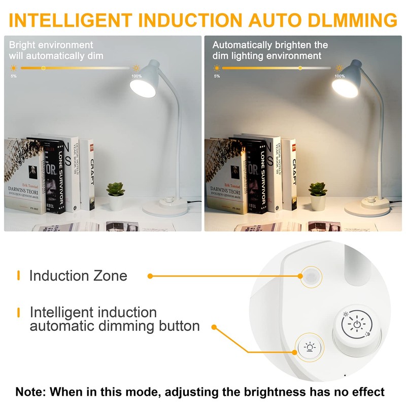 BOHON LED Desk Lamp with USB Charging Port, 3 Color