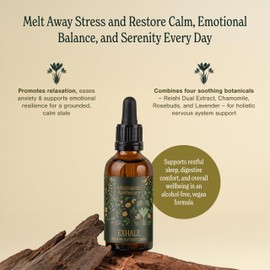 Adaptogenic Apothecary Natural Stress Relief & Calming Drops | 25 Day Supply | Chamomile, Rose Petal, Lavender & Reishi Drops | UK Made | Vegan & Gluten | Daily Restfulness & Calming Supplement