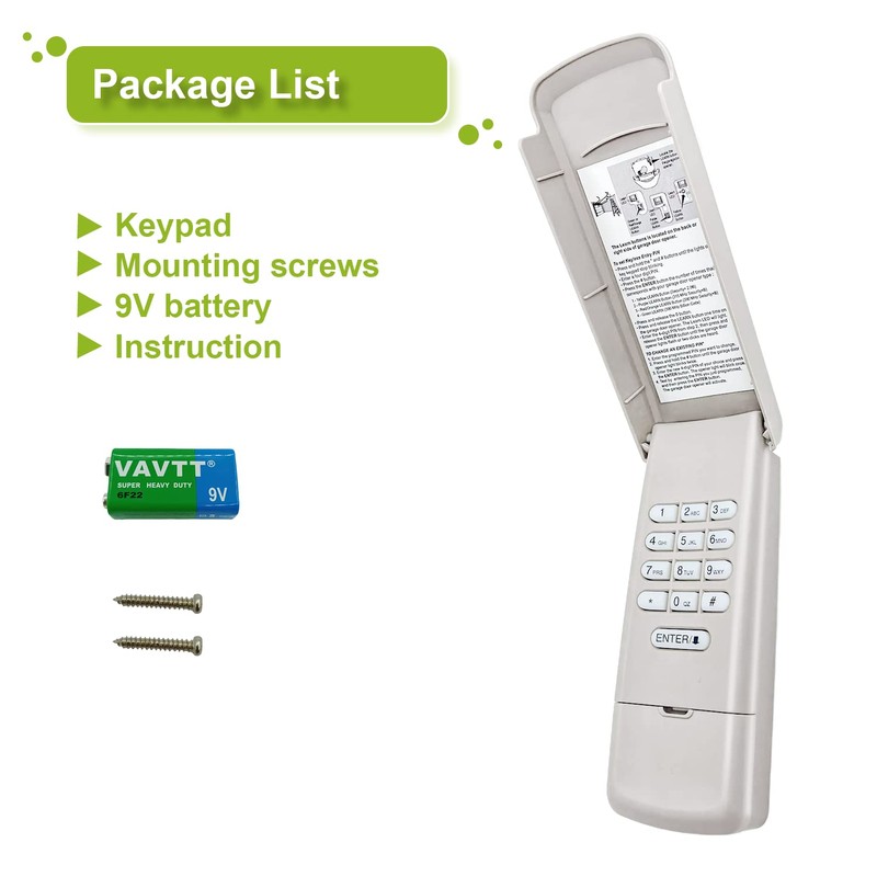 877MAX Keypad with 2 Pack 893MAX Remote, Fit for Liftmaster/Chamberlain