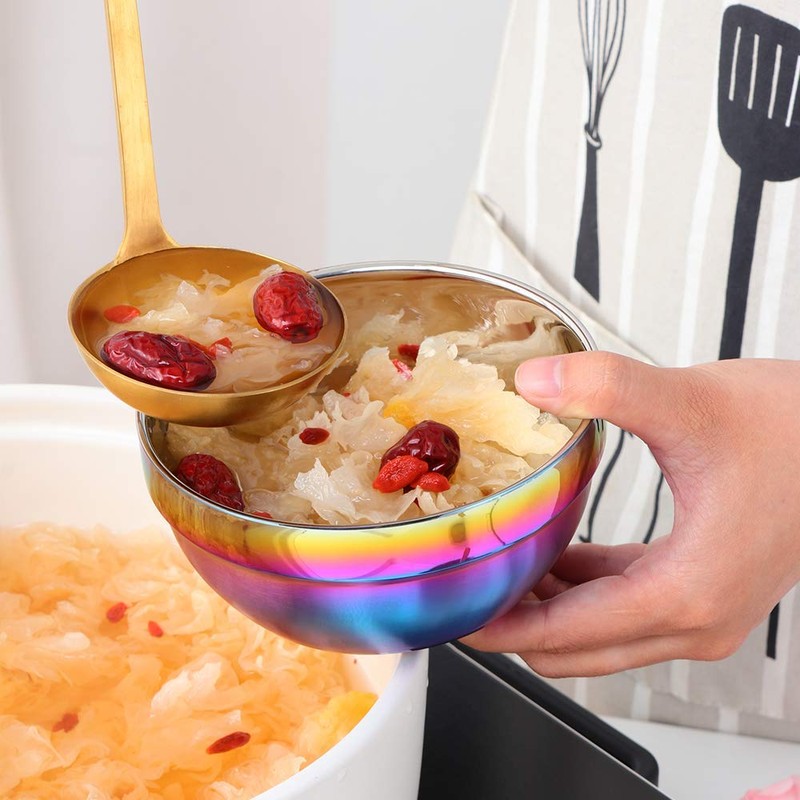 Dongbo Stainless Steel Cereal Bowls: Metal Soup Bowl Sets of