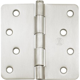 Stone Harbor Hardware 4" Door Hinges, 1/4" Radius Corner, Satin Nickel, 2-Pack