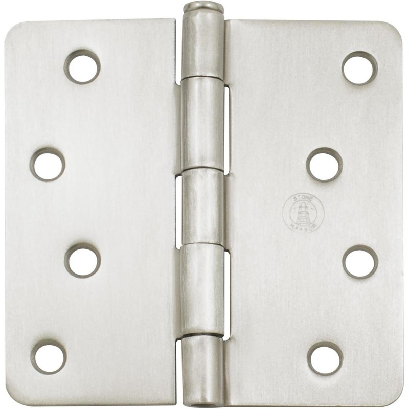Stone Harbor Hardware 4" Door Hinges, 1/4" Radius Corner, Satin