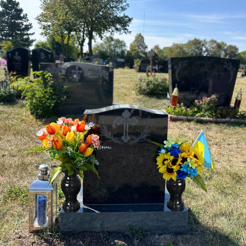 Cemetery Vase, Granite Grave Vase Polished, Black Memorial Stone Vases