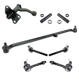 TRQ Front Driver & Passenger Side Steering Kit Center Link Idler Arm & Bracket Assembly Tie Rod Tie Rod Adjusting Sleeve Compatible with 1994 Nissan D21 1993-1995 Pathfinder 1995-1997 Pickup