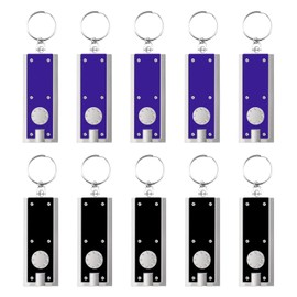 10 Pack LED Keychain Small Torch Light, 12 Lumen Ultra-Bright Mini Keychain Flashlights, Keyring Torch for Outdoor Camping, Hiking, Emergency Situations, Durable Aluminum, Easy Carry, Blue/Black