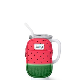 Swig Life Mega Mug Pouch, Water Bottle Bag with Adjustable Strap, Water Bottle Fanny Pack with Zippered Phone Pocket, Holds Travel Essentials, Bottles, Tumbler Accessories (Melon Slice)