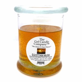 EGYPTIAN MUSK Scented Mineral Oil Based Up to 120 Hour 8 Oz Deco Jar Burns Clean And Even By The Gel Candle Company