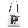 Letter P Initial Floral Monogram Rose Pink Flower Butterfly Tote
