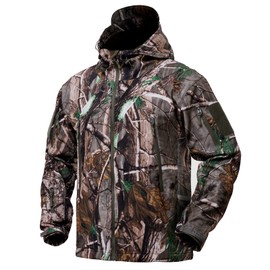YEVHEV Hunting Jacket for Men Quiet Hunting Camouflage Clothing Hoodie Camo Coat Water-Repellent Windproof