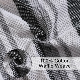 SALAS Kitchen Towels, Dish Towels Cloths for Kitchen Drying Dishes, 100% Cotton Waffle Hand Towels Highly Absorbent Kitchen Rags with Hanging Loop, 13‘’ x 28‘’, 4 Packs Black