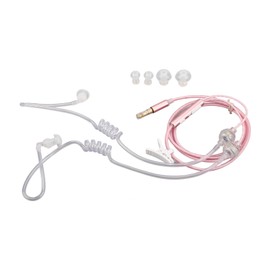 Zunate LC049 Binaural In-Ear Air Channel Headphones 3.5 mm Audio Anti-Radiation Headset Air Tube Earphones Radiation-Free Noise Reduction Headphones for Laptop Tablet (Pink)