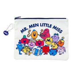 MR.MEN LITTLE MISS Flat Pouch, Mr. Men, Little Miss Men, Approx. Width 9.8 x Depth 0.2 x Height 7.5 inches (25 x 0.5 x 19 cm), Zipper Closure 363995