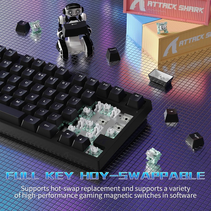 ATTACK SHARK R82HE 75% Rapid Trigger Mechanical Gaming Keyboard Wired,Hall