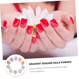 FOMIYES 10pcs Sequin Nail Powder Set Glitter Dip Powder Manicure Kit Press Nails Art Home Salon Use