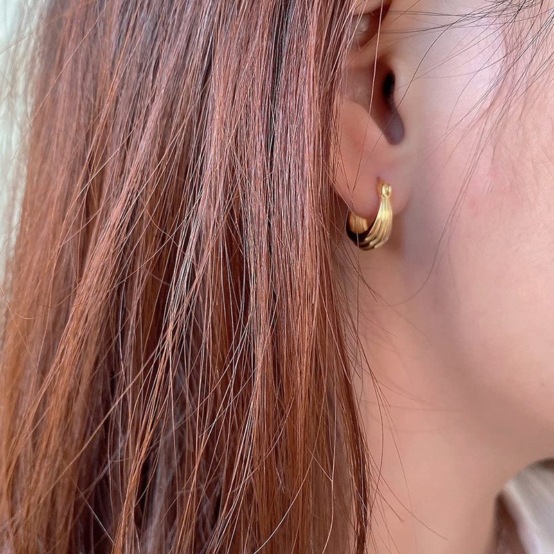 K.L.Y Hoop Earrings, Women's, Popular, Arc, Silver, 925 Ring, Hypoallergenic,