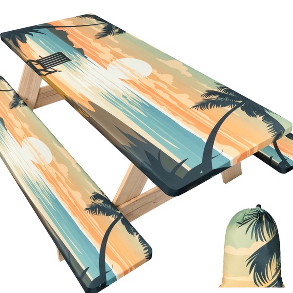 Jolly Camper 72 X 30 Inch Elastic Fitted Camping Tablecloth