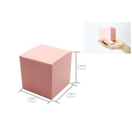 Oletx 25 Pcs Pink Paper Gift Boxes, Small Candy BoxesBulk,3x3x3 inch Gift Box with Lids, Goodie TreatBoxes for Party Favors, Birthday Gifts, Wedding Gifts