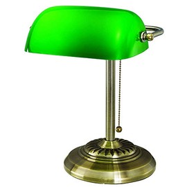 V-Light Antique Brass Desk Replaceable LED Bulb Task Lamp