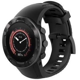 Compatible with SUUNTO 5 Watch Bands, Sport Stylish Replacement Watch Band Silicone Band Straps Wristbands Bracelet Fit for SUUNTO 5 Multisport GPS Watch (Black)