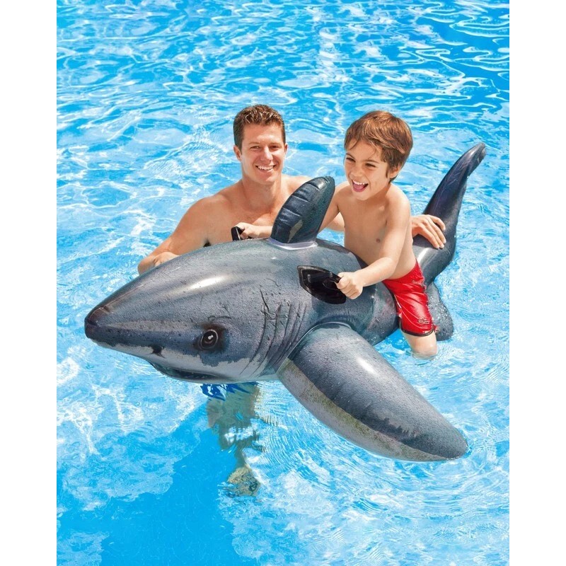 Intex 57525EP Intex Great White Shark Ride-On Inflatable Pool Floaty,