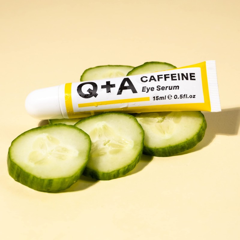 Q+A Caffeine Eye Serum (15ml), Brightening Eye Serum, 99.9% Natural