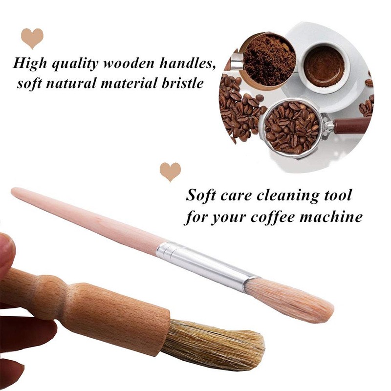 Coffee Brush Set Professional Espresso Brush Kit Include Wooden Coffee