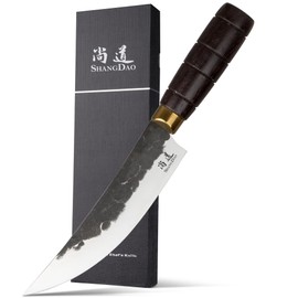 SHANGDAO Chef Knife, Black Forged Kitchen Knife with High elastic stainless steel Stainless Steel Blade, Professional Handcrafted Chefs Knife, Ergonomic Handle Grip and Gift Box