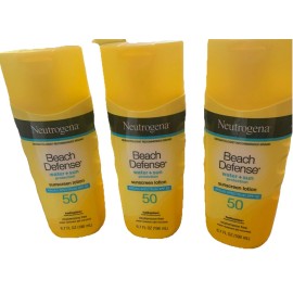 Neutrogena 3 Beach Defense  Water + Sun Protection  Sunscreen Lotion SpF 50